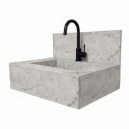 Floating Porcelain Vanity with Integrated Sink