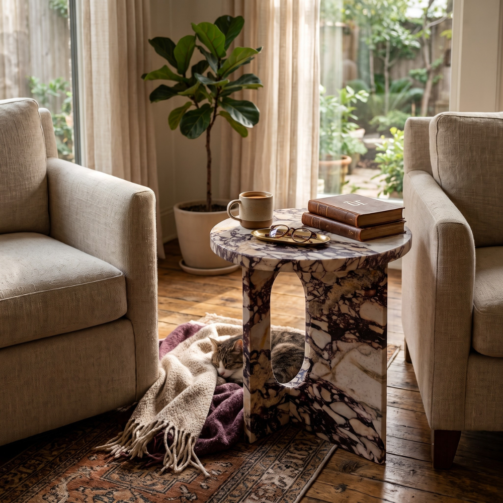 Sofia Natural Stone Side Table