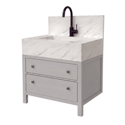 Freestanding Porcelain Vanity with Integrated Sink