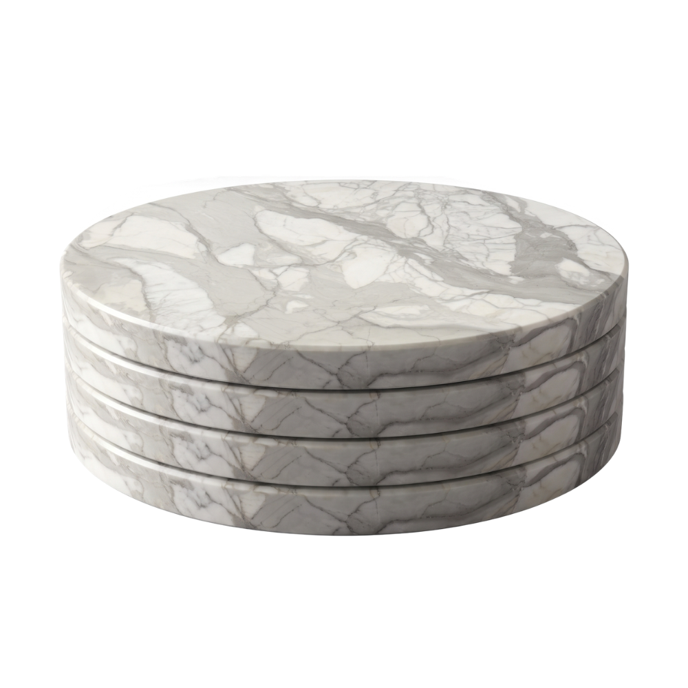 Handcrafted Natural Stone Coasters, Set of 4