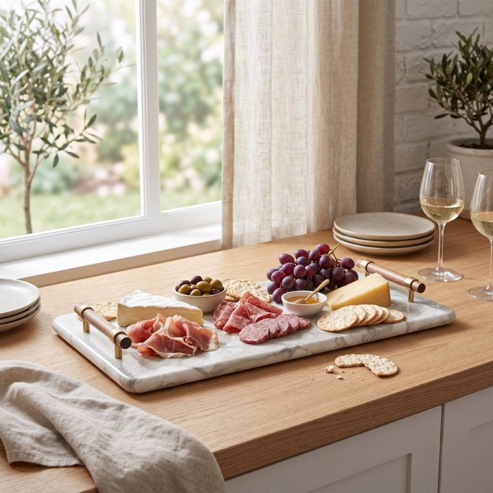 Elora Natural Stone Charcuterie Board & Serving Tray