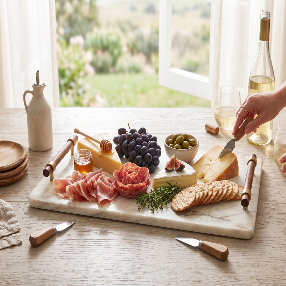 Elora Natural Stone Charcuterie Board & Serving Tray