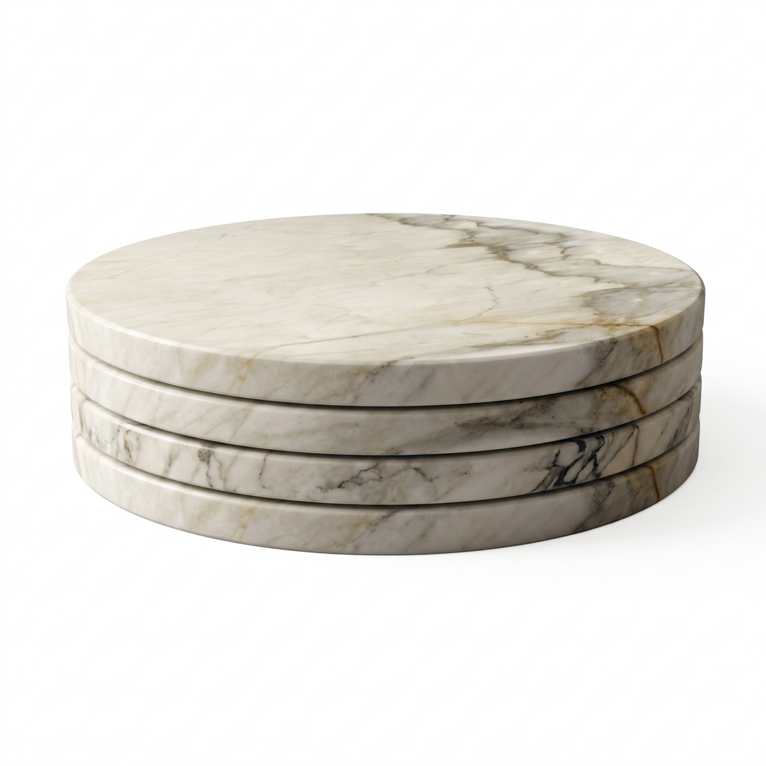 Handcrafted Natural Stone Coasters, Set of 4