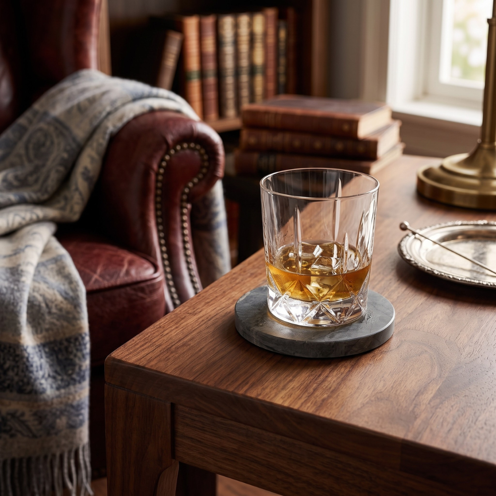 Handcrafted Natural Stone Coasters, Set of 4