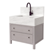 Freestanding Porcelain Vanity with Integrated Sink