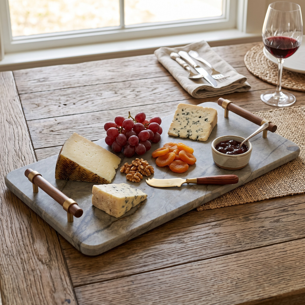 Elora Natural Stone Charcuterie Board & Serving Tray