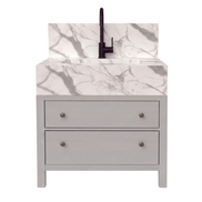 Freestanding Porcelain Vanity with Integrated Sink