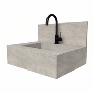 Floating Porcelain Vanity with Integrated Sink